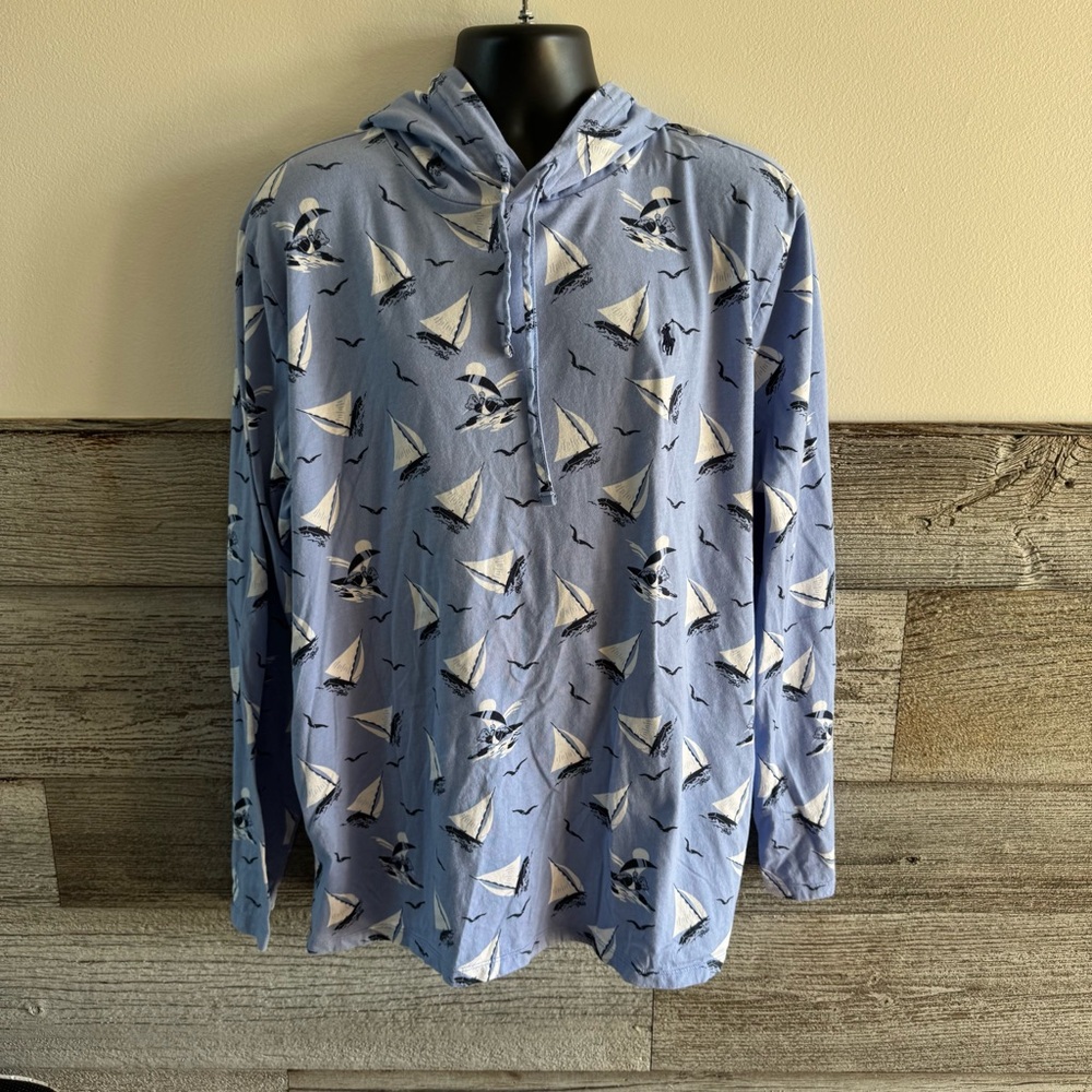 Polo Ralph Lauren Surfing Yacht Sailing Bear Shirt Hoodie Size XL (P1)